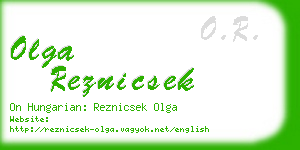 olga reznicsek business card